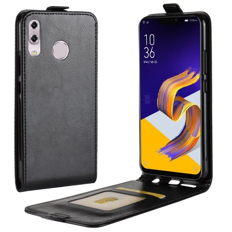 δερματινη Κάλυμμα Asus ZenFone 5 / 5Z Μαύρο Αναδιπλούμενο Ρετρό