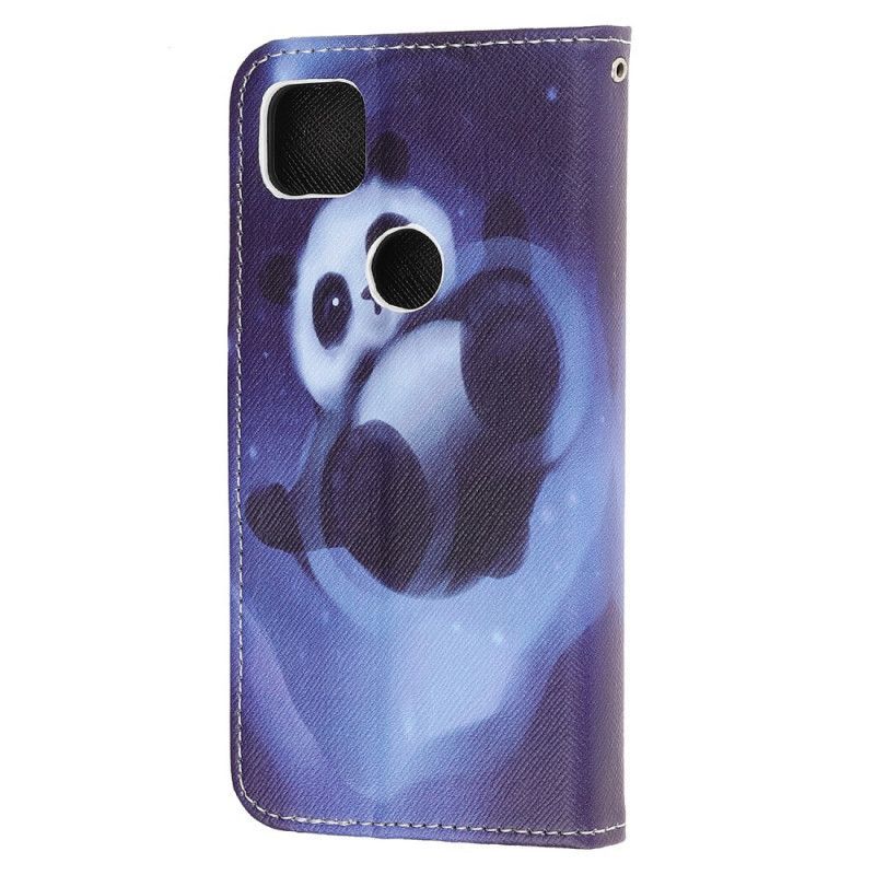 δερματινη Κάλυμμα Για Google Pixel 4a Χώρος Panda Με Λουράκι