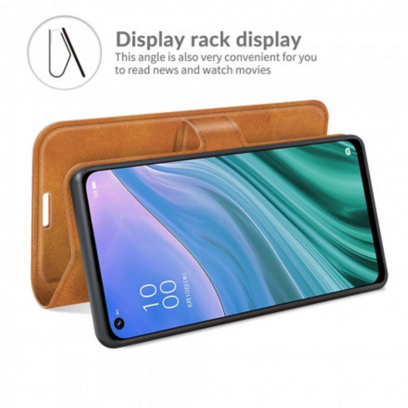 δερματινη Κάλυμμα Για Oppo A54 5G / A74 5G Μαύρο Κλασικό Ρετρό Δερμάτινο Στυλ