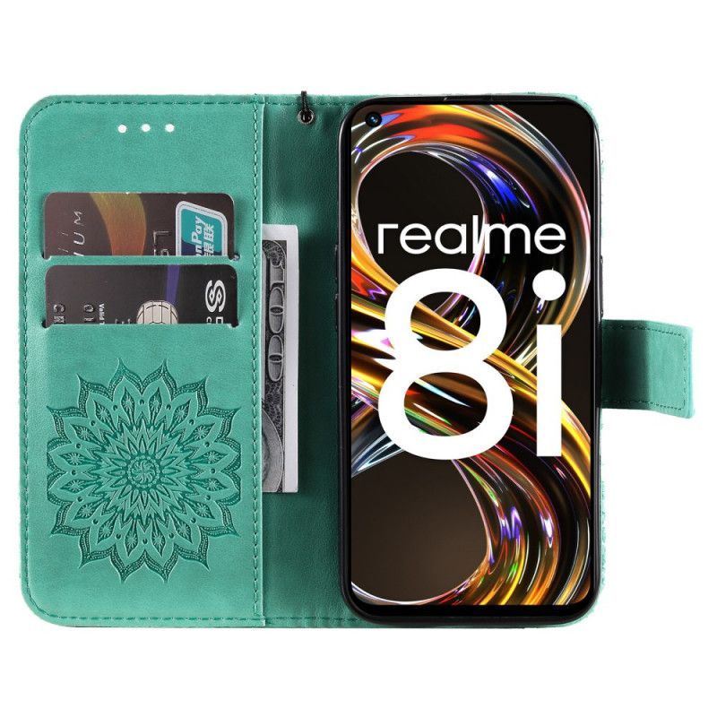 δερματινη Κάλυμμα Realme 8i Γκρι Ηλιόλουθος Πρωτότυπος