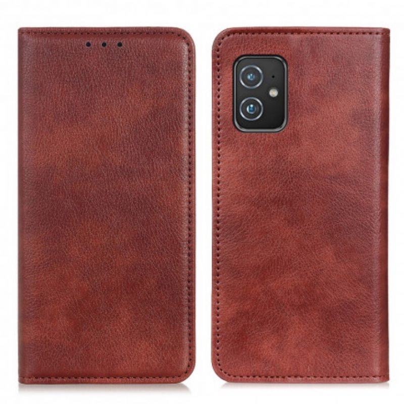 Flip Cover Azus Zenfone 8 Single Split Leather Lychee