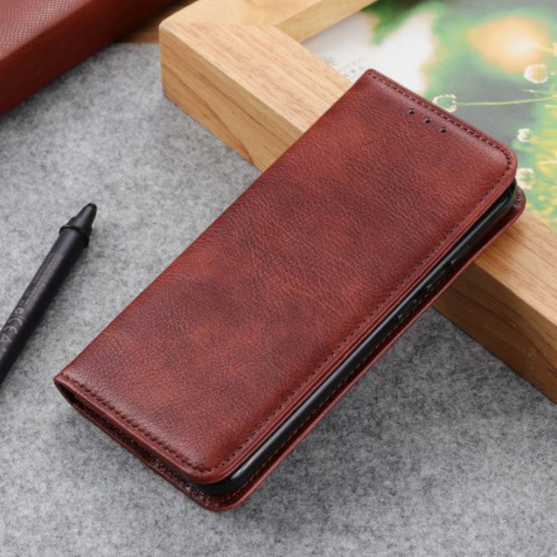 Flip Cover Azus Zenfone 8 Single Split Leather Lychee