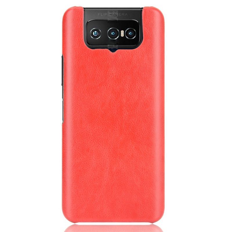 Κάλυμμα Asus Zenfone 7 / 7 Pro Μαύρο Εφέ Δέρματος Λίτσι σιλικόνης