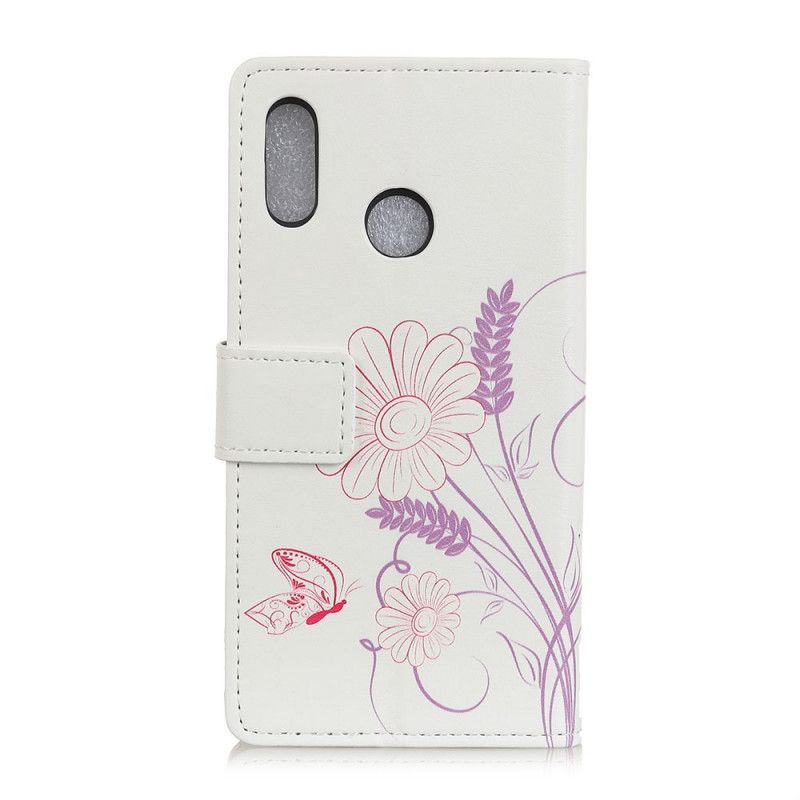 Κάλυμμα Folio Alcatel 3X (2019) Σχέδιο Πεταλούδας Και Λουλουδιών