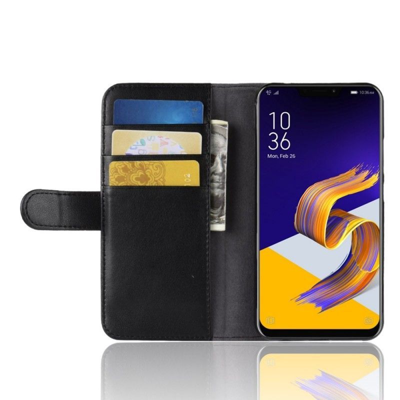 Κάλυμμα Folio Asus ZenFone 5 / 5Z Μαύρο Σπαστό Δέρμα