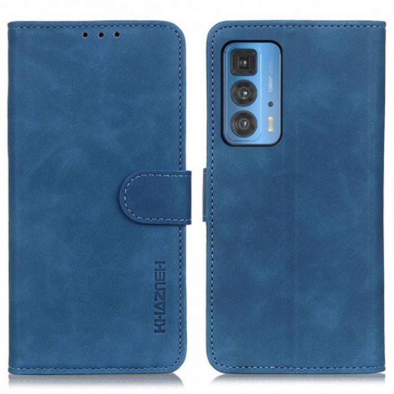 Κάλυμμα Folio Motorola Edge 20 Pro Μαύρο Vintage Khazneh Leather Effect