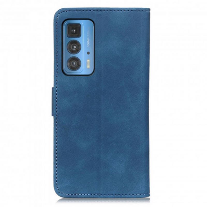 Κάλυμμα Folio Motorola Edge 20 Pro Μαύρο Vintage Khazneh Leather Effect