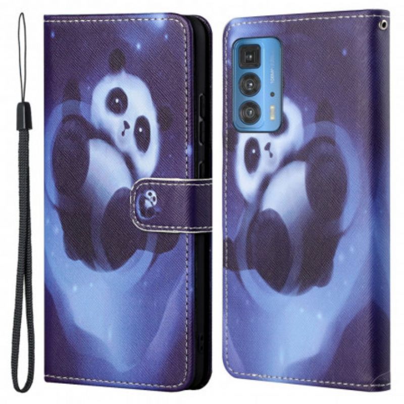 Κάλυμμα Folio Motorola Edge 20 Pro Θήκες Κινητών Panda Space Strappy