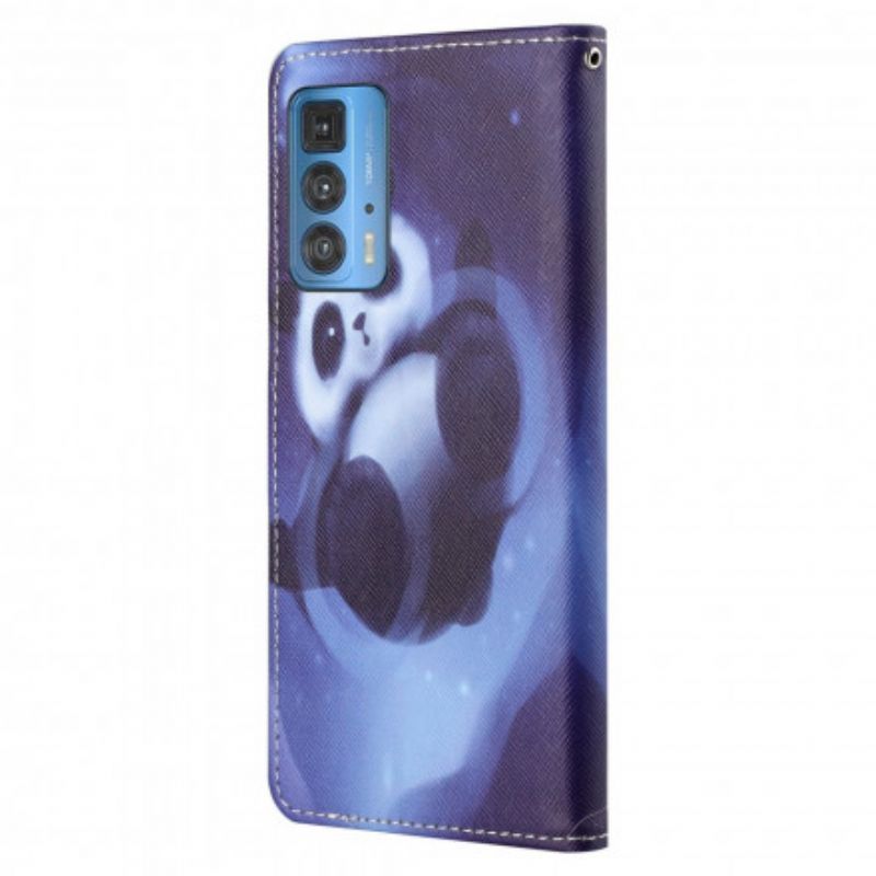 Κάλυμμα Folio Motorola Edge 20 Pro Θήκες Κινητών Panda Space Strappy