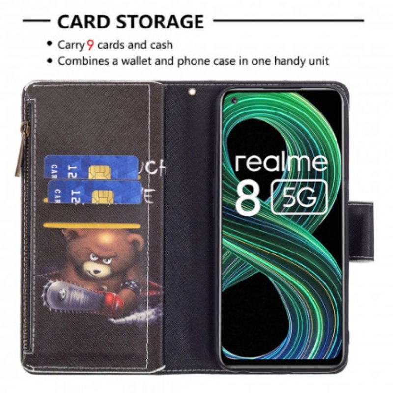 Κάλυμμα Folio Realme 8 5G Θήκες Κινητών Τσέπη Με Φερμουάρ