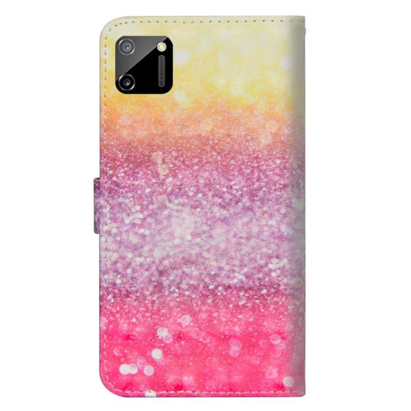 Κάλυμμα Folio Realme C11 Θήκες Κινητώνmagenta Glitter Ντεγκραντέ