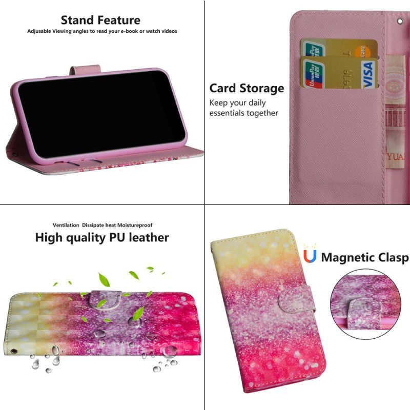 Κάλυμμα Folio Realme C11 Θήκες Κινητώνmagenta Glitter Ντεγκραντέ