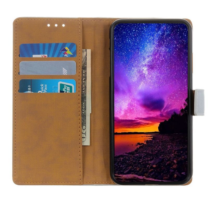 Κάλυμμα Folio Realme X50 Pro Μαύρο Απλή Απομίμηση Δέρματος