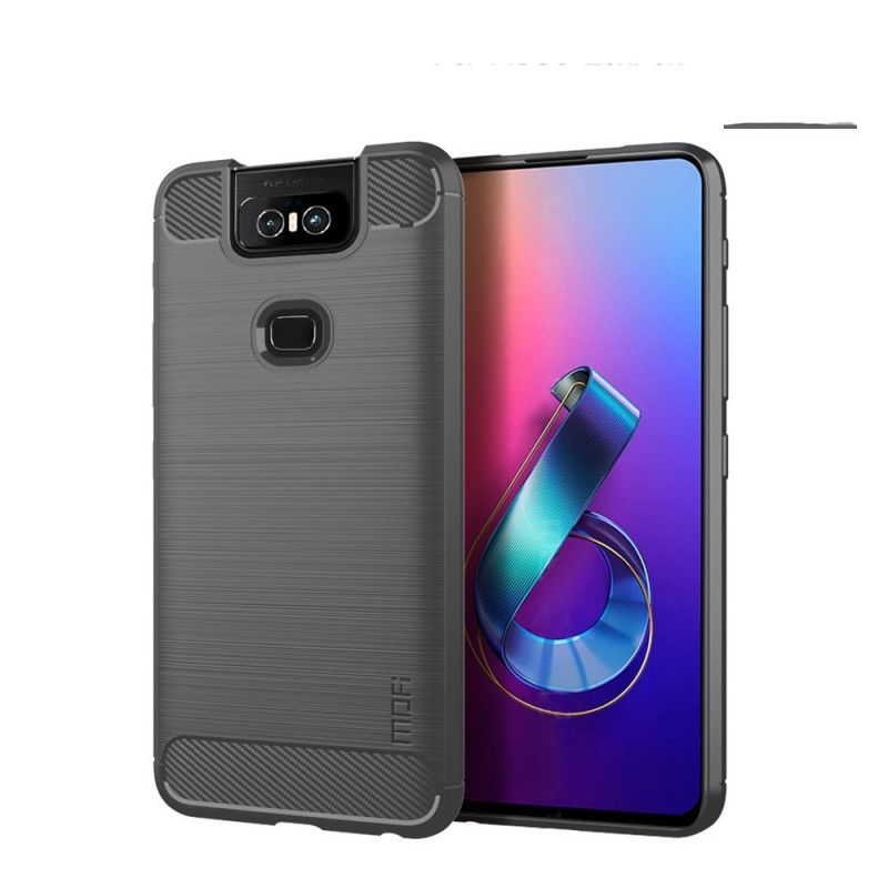 Κάλυμμα Για Asus ZenFone 6 Μαύρο Μόφι Βουρτσισμένο Ανθρακόνημα