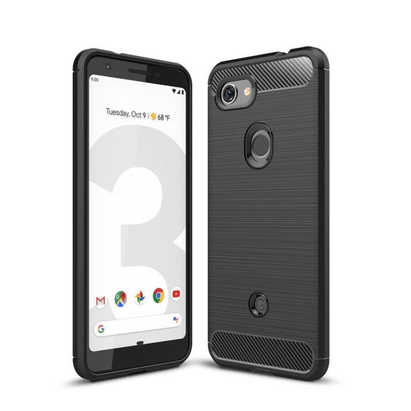 Κάλυμμα Για Google Pixel 3A Μαύρο Βουρτσισμένη Ίνα Άνθρακα