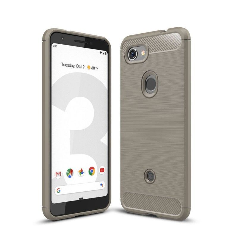 Κάλυμμα Για Google Pixel 3A Μαύρο Βουρτσισμένη Ίνα Άνθρακα