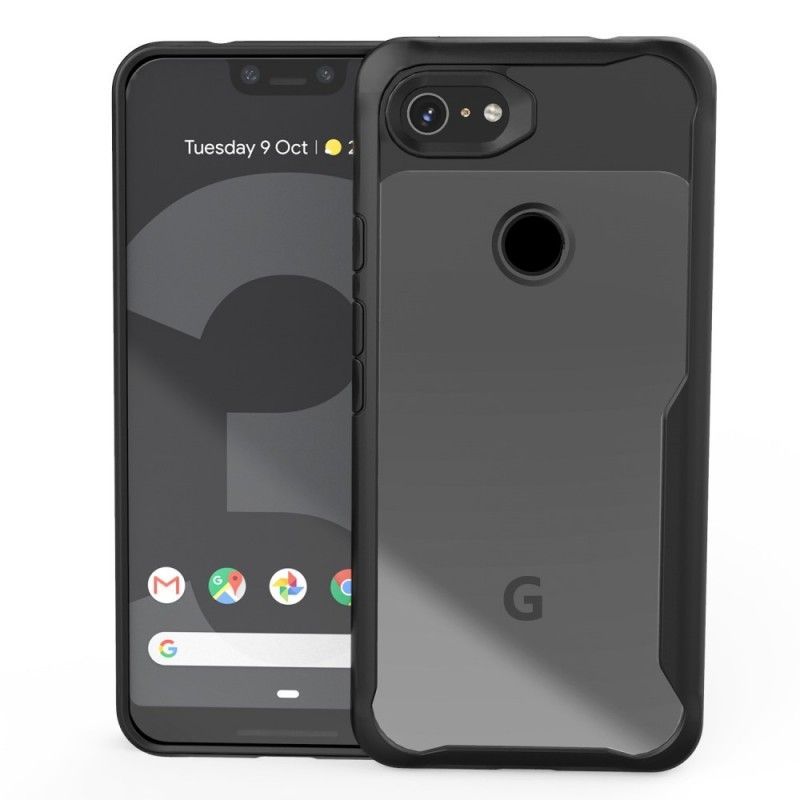 Κάλυμμα Google Pixel 3A XL Μαύρο Υβριδικό Λοξότμητο Άκρο σιλικόνης