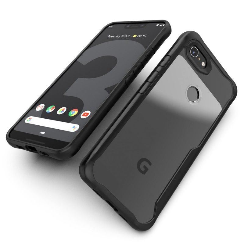 Κάλυμμα Google Pixel 3A XL Μαύρο Υβριδικό Λοξότμητο Άκρο σιλικόνης