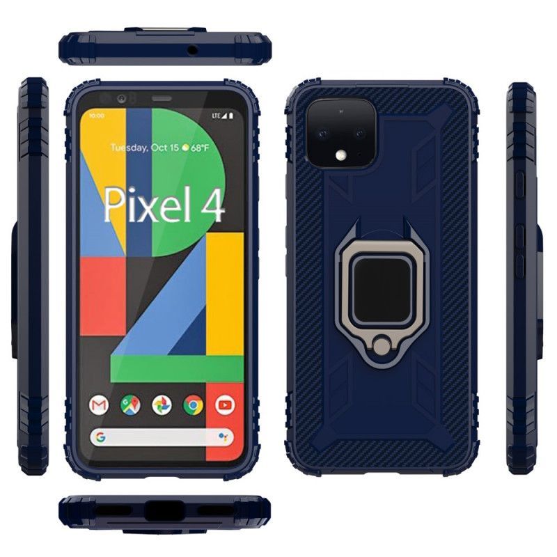 Κάλυμμα Google Pixel 4 Μαύρο Δακτύλιος Και Ανθρακονήματα