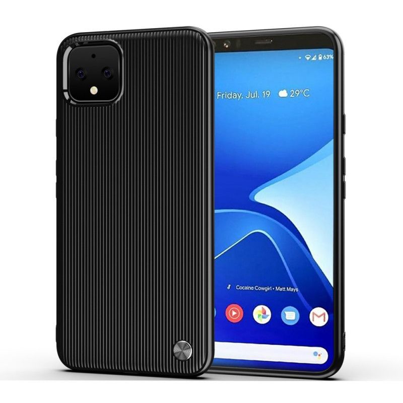 Κάλυμμα Google Pixel 4 XL Μαύρο Ανάγλυφη Σιλικόνη