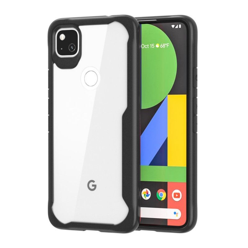 Κάλυμμα Google Pixel 4a Μαύρο Υβριδικό Λοξότμητο Άκρο σιλικόνης