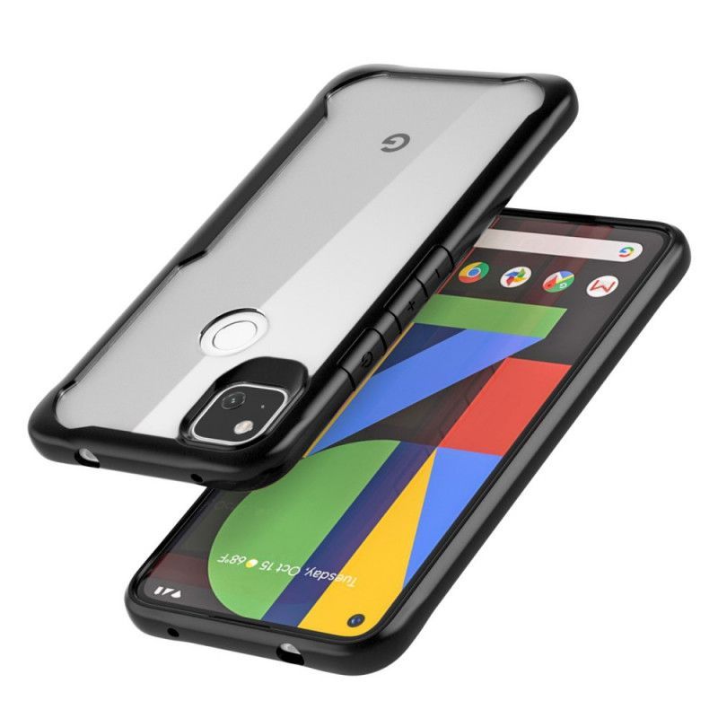 Κάλυμμα Google Pixel 4a Μαύρο Υβριδικό Λοξότμητο Άκρο σιλικόνης