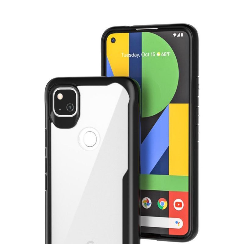 Κάλυμμα Google Pixel 4a Μαύρο Υβριδικό Λοξότμητο Άκρο σιλικόνης