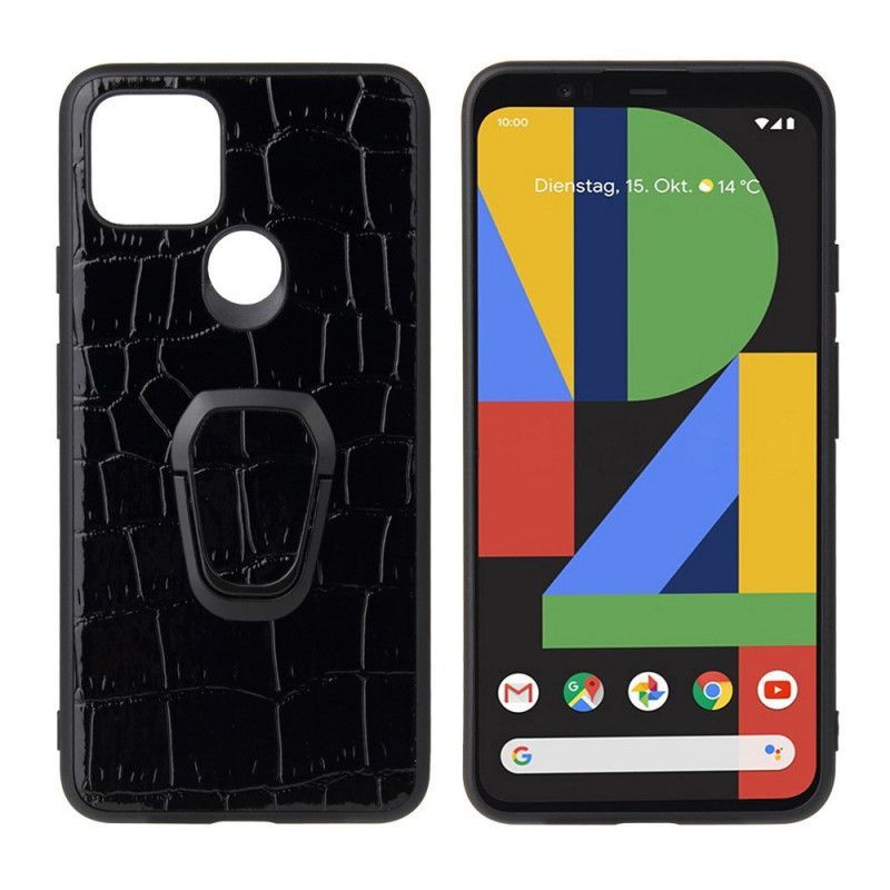 Κάλυμμα Google Pixel 5 Δαχτυλίδι Σε Στυλ Κροκόδειλου