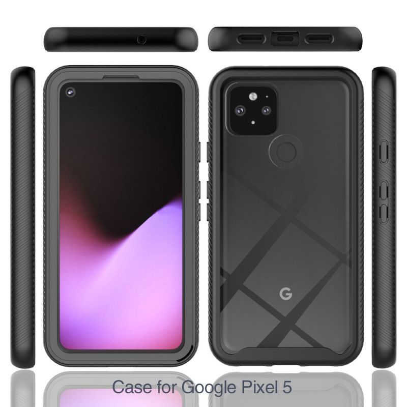 Κάλυμμα Google Pixel 5 Μαύρο Υβριδικές Λοξότμητες Άκρες