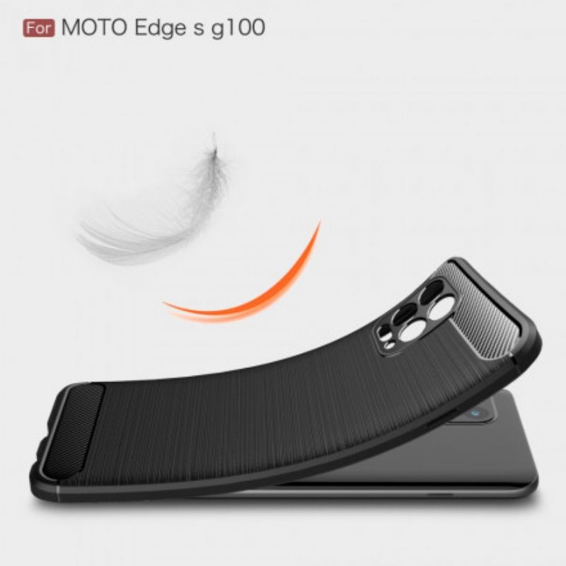 Κάλυμμα Moto G100 Μαύρο Βουρτσισμένη Ίνα Άνθρακα