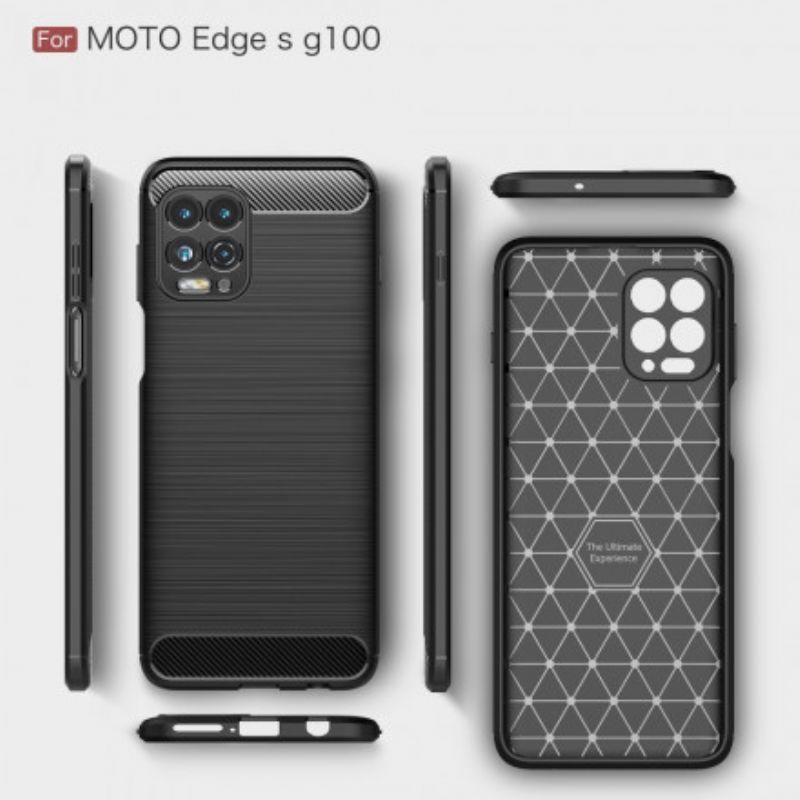 Κάλυμμα Moto G100 Μαύρο Βουρτσισμένη Ίνα Άνθρακα