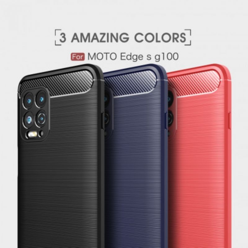 Κάλυμμα Moto G100 Μαύρο Βουρτσισμένη Ίνα Άνθρακα