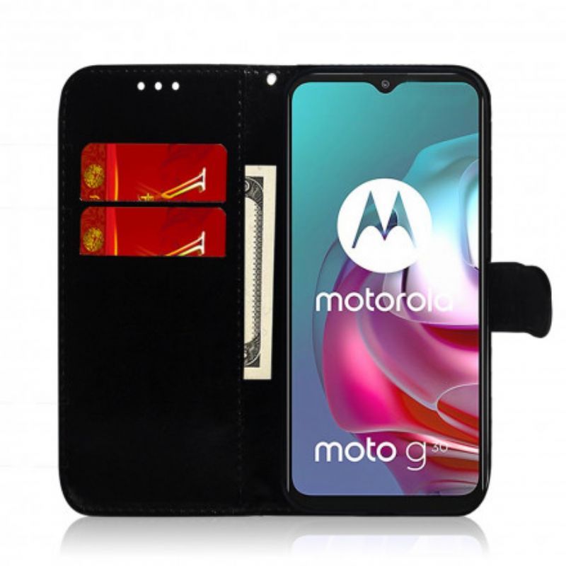 Κάλυμμα Moto G30 / Moto G10 Απομίμηση Δέρματος Κάλυμμα Καθρέφτη