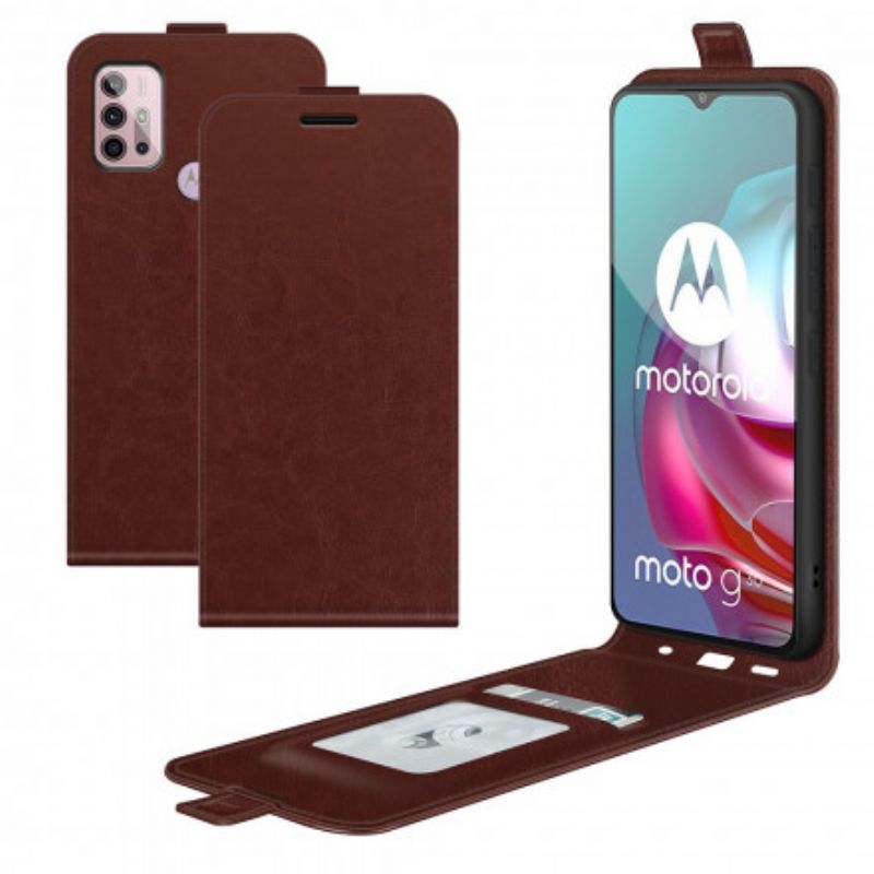 Κάλυμμα Moto G30 / Moto G10 Δερμάτινο Εφέ Κάθετο Πτερύγιο