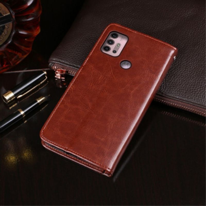 Κάλυμμα Moto G30 / Moto G10 Faux Leather Idewei