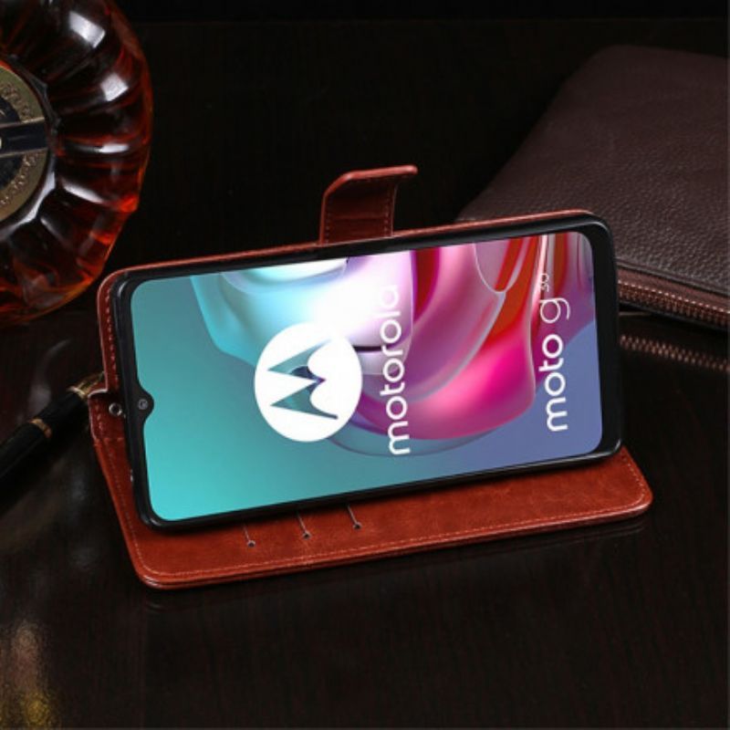 Κάλυμμα Moto G30 / Moto G10 Faux Leather Idewei