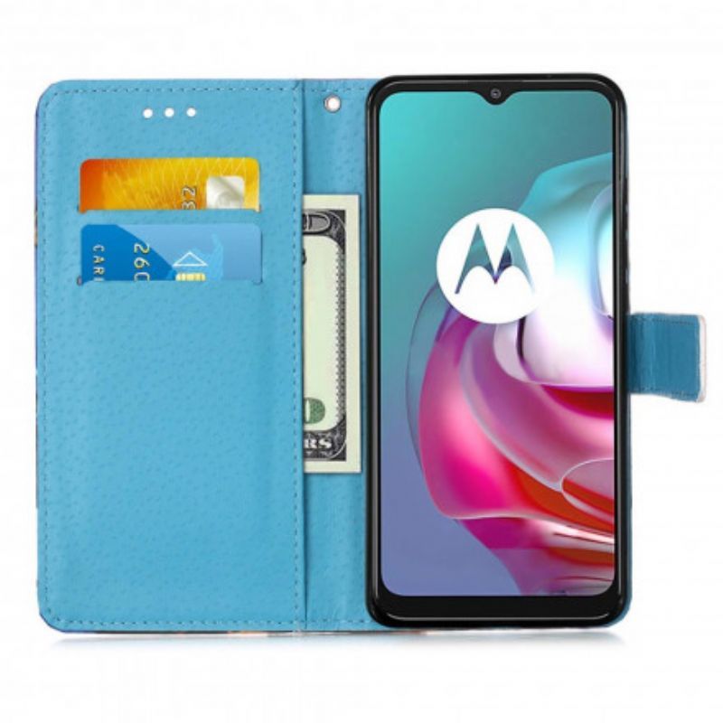 Κάλυμμα Moto G30 / Moto G10 Ιμάντα Πεταλούδων Πύργου Του Άιφελ