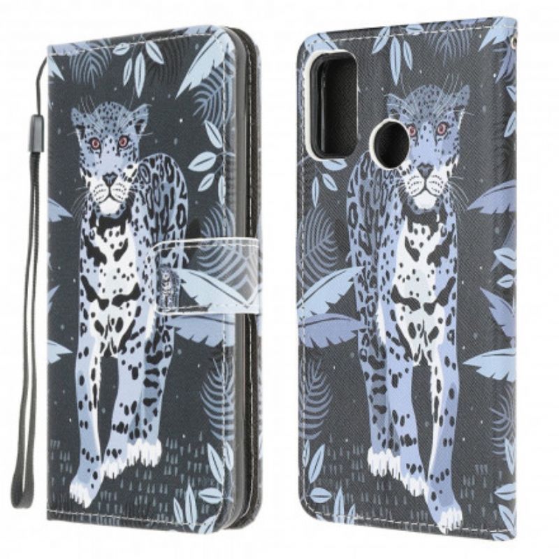 Κάλυμμα Moto G30 / Moto G10 Leopard Με Λουράκι