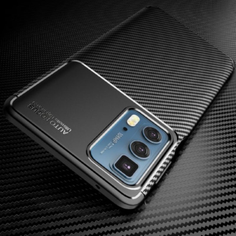 Κάλυμμα Motorola Edge 20 Pro Μαύρο Εύκαμπτη Υφή Από Ανθρακονήματα