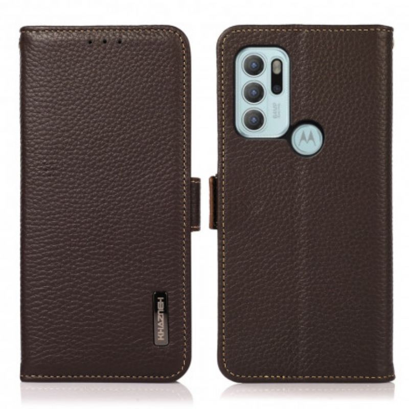 Κάλυμμα Motorola G60S Lychee Leather Khazneh Rfid