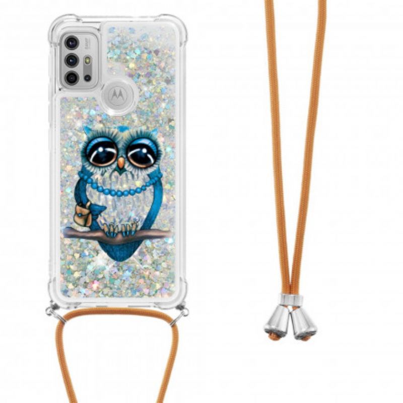 Miss Owl Glitter Κορδόνι Περίσφιξης Moto G30 / Θήκη Moto G10