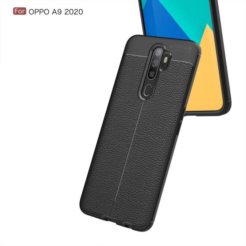 Θήκη Για Oppo A9 2020 / A5 2010 Litchi Διπλής Γραμμής Δερμάτινο Εφέ