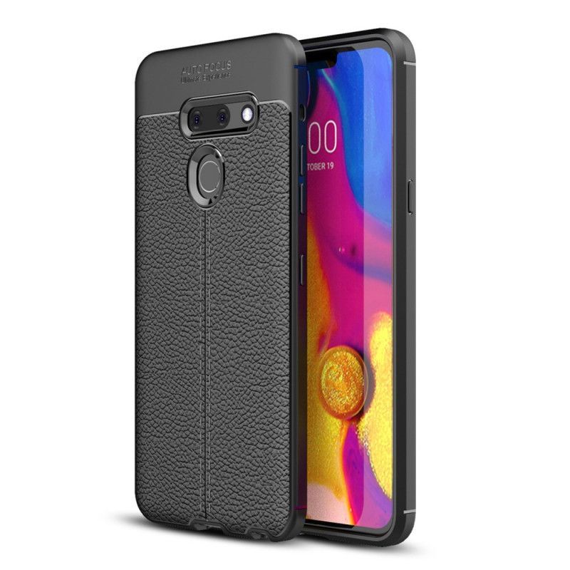 Θήκη Lg G8 Thinq Litchi Δερμάτινο Εφέ Διπλής Γραμμής