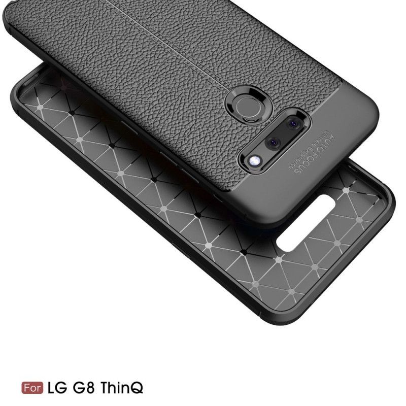 Θήκη Lg G8 Thinq Litchi Δερμάτινο Εφέ Διπλής Γραμμής