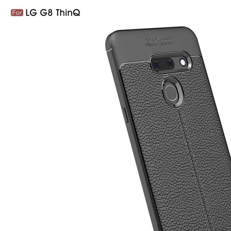 Θήκη Lg G8 Thinq Litchi Δερμάτινο Εφέ Διπλής Γραμμής