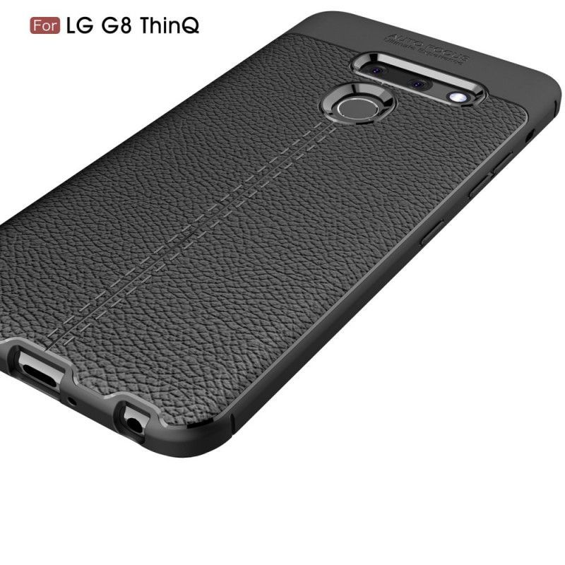 Θήκη Lg G8 Thinq Litchi Δερμάτινο Εφέ Διπλής Γραμμής