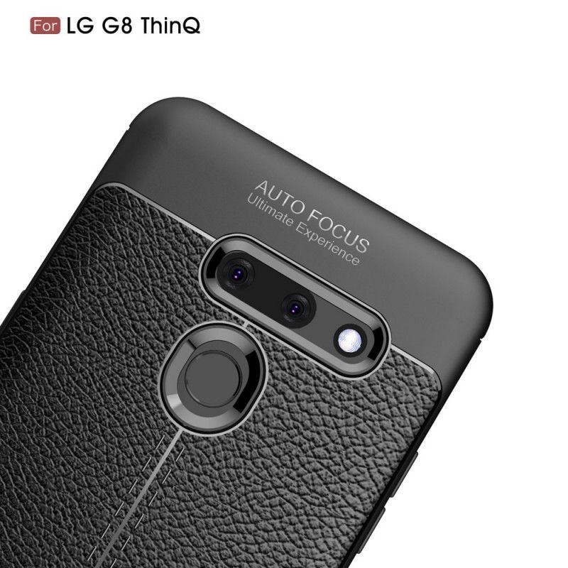 Θήκη Lg G8 Thinq Litchi Δερμάτινο Εφέ Διπλής Γραμμής