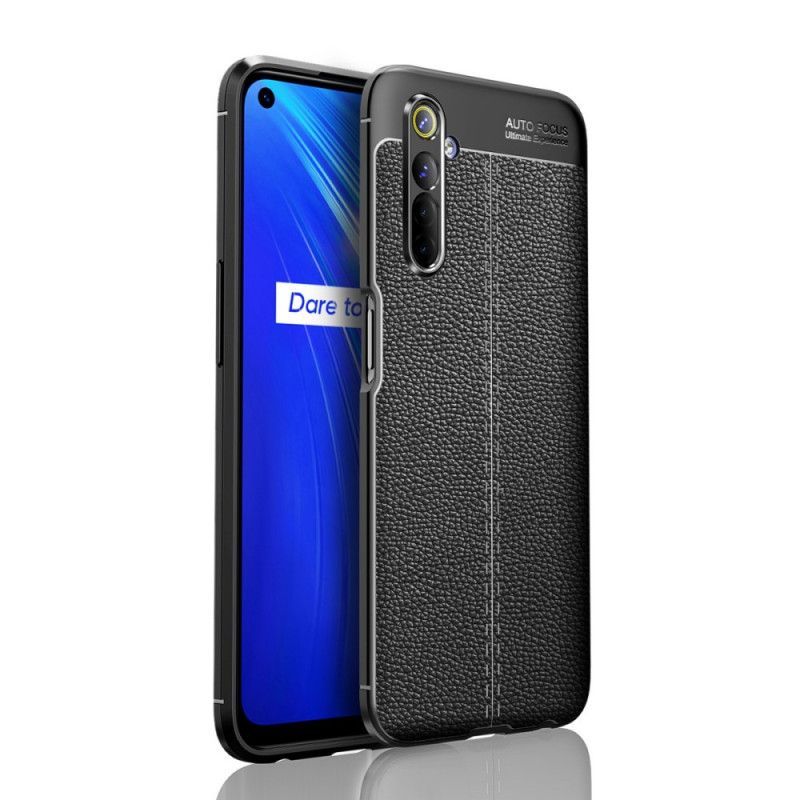 Θήκη Realme X50 Λίτσι Με Δερμάτινο Εφέ Διπλής Γραμμής