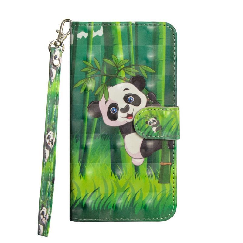 δερματινη Κάλυμμα Για iPhone 12 Mini Panda Και Μπαμπού