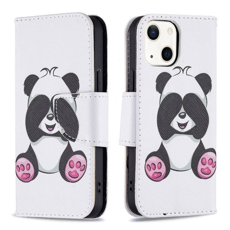 δερματινη Κάλυμμα Για iPhone 13 Mini Διασκεδαστικό Panda